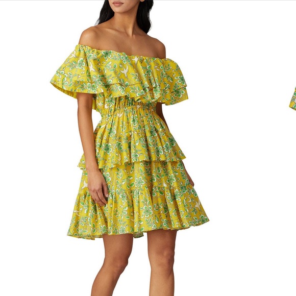Rhode Yellow Floral Dress - Picture 1 of 2